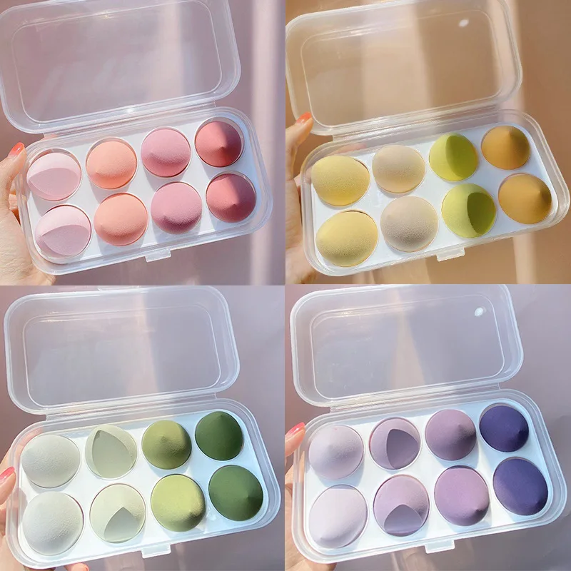 

8PCS Face Makeup Puff Sponge Set Beauty Foundation Powder Blush Blender Makeup Accessories Tools Cosmetic Blending Sponges