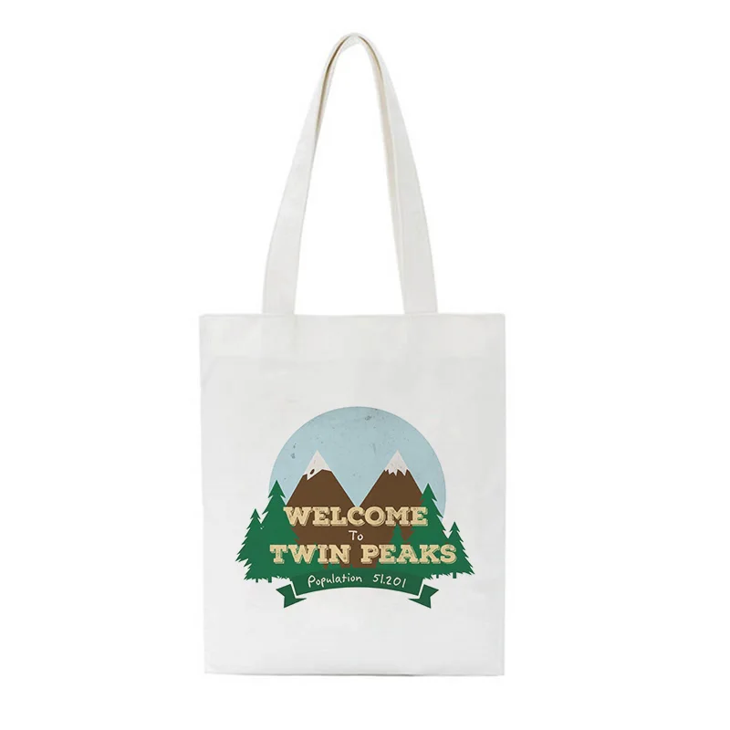 Женская сумка для покупок в стиле Харадзюку с надписью Twin Peak Resorts простая уличная