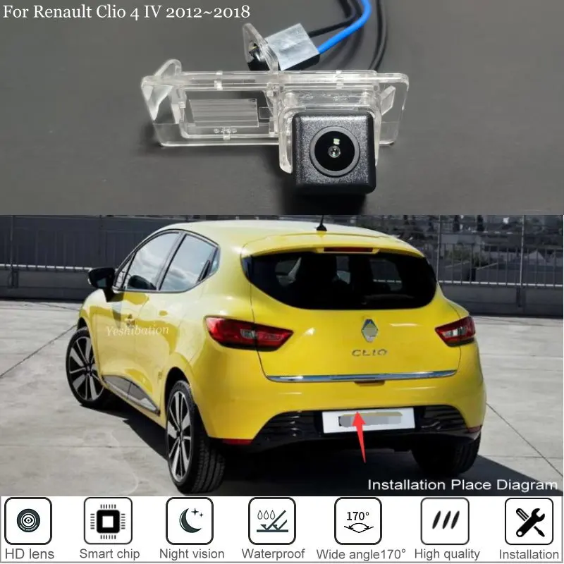 

Камера заднего вида Yeshibation для Renault Clio 4 IV 2012 2013 2014 2015 2016 2017 ~ 2020 HD CCD камера ночного видения резервная парковочная камера