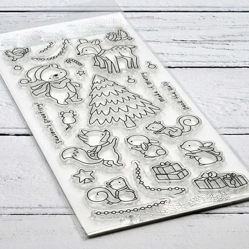 Рождественская елка металлический Трафаретный вырубной штамп и прозрачные