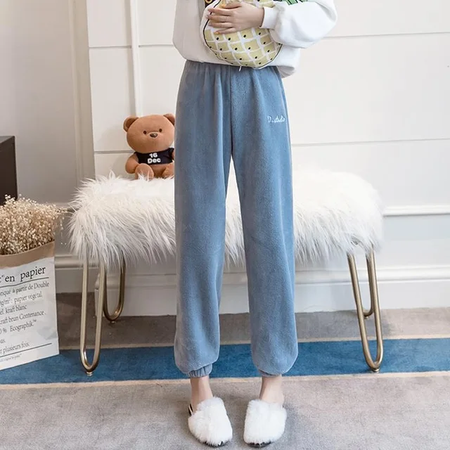 Женские спортивные брюки осенние и зимние теплые повседневные свободные штаны