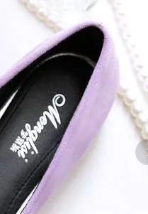 Purple Suede pointed Туфли на плоской подошве с украшением в виде кристаллов, стразы, цветы; замшевые, сатиновые туфли из искусственной кожи; цвет на заказ; большие размеры 43; вечерние туфли - Цвет: Purple Suede pointed