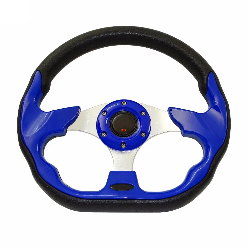 JDM-bocina para volante de coche deportivo, accesorio Universal de cuero PU de 12,5 pulgadas y 320mm, botón de 6 agujeros, con logotipo