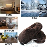 practical home heating shoes electric heated slipper usb soft portable winter foot warmer
