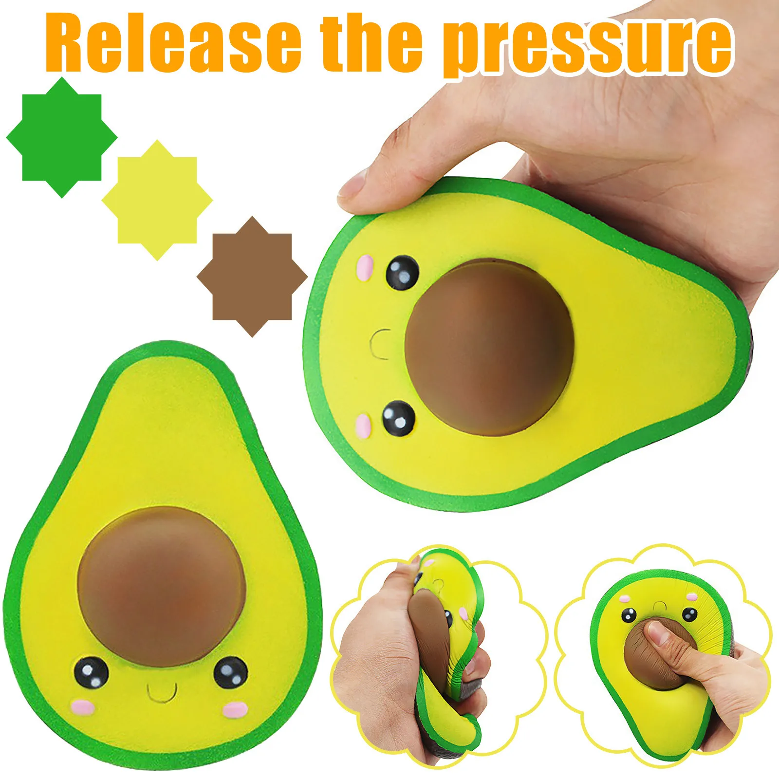 

Simulation Of AV Ocado Squeeze Kids Adults Fidget Toy Decompression Toys Autism Special Needs Stress Reliever Поп Ит