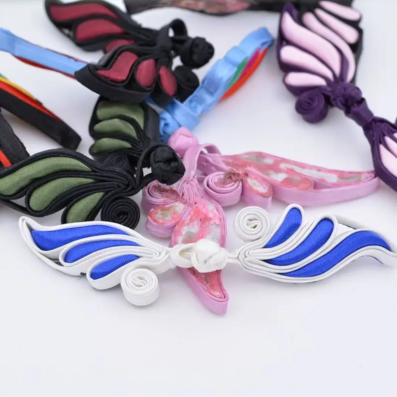 1 пара пуговиц застежек с узлом китайской лягушки в форме листьев ивы ручной