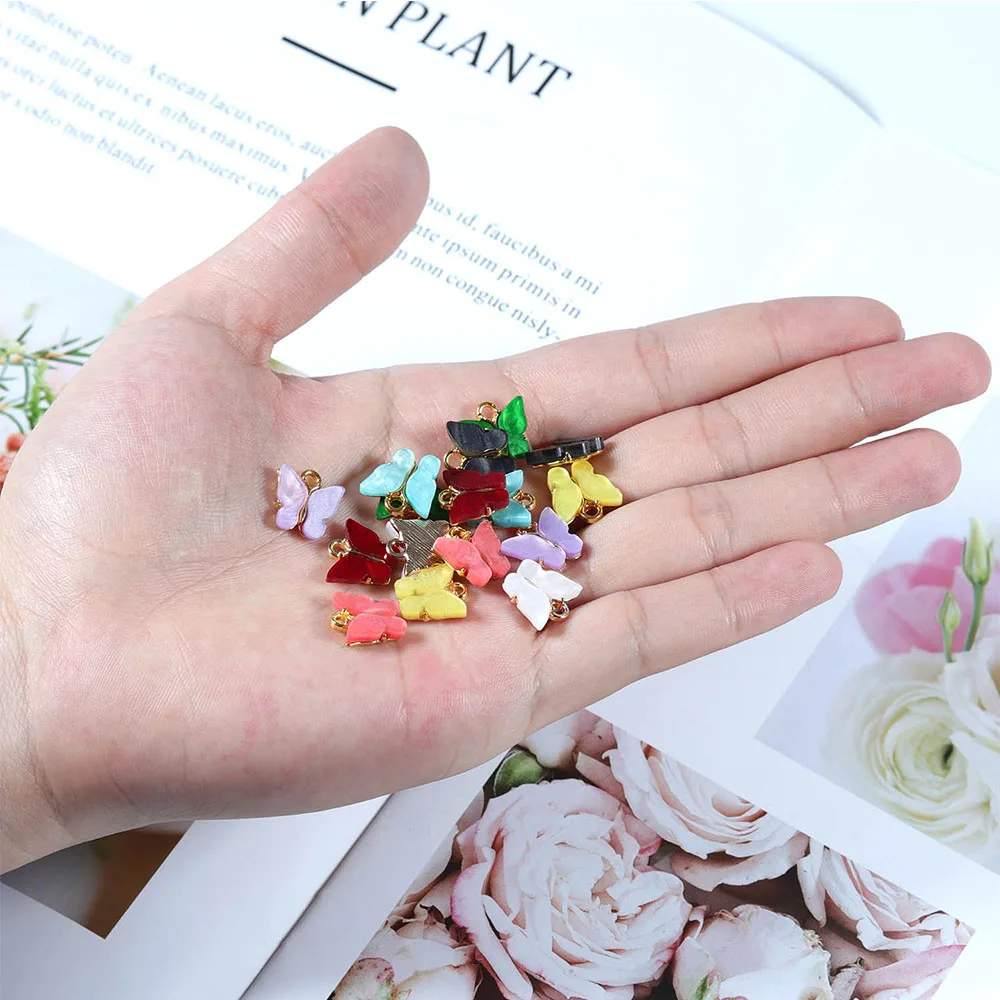 

10Pcs/Lot Colorful Alloy Butterfly Pendant For DIY Necklace Bracelet Delicate Butterfly Charms Handmake Jewelry Accessories