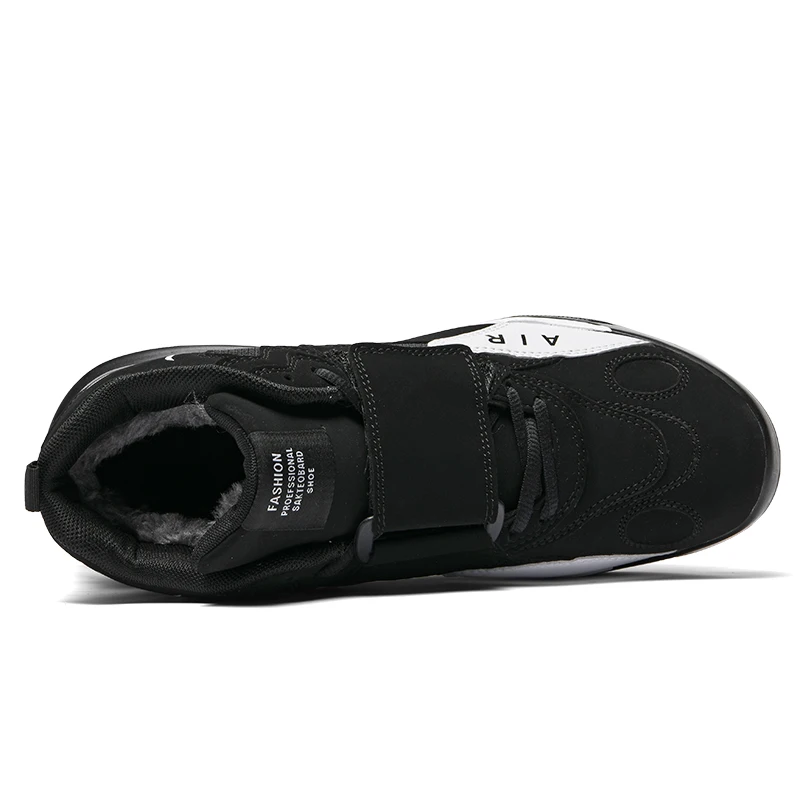 Мужские осенне-зимние теплые плюшевые баскетбольные ботинки с воздушной