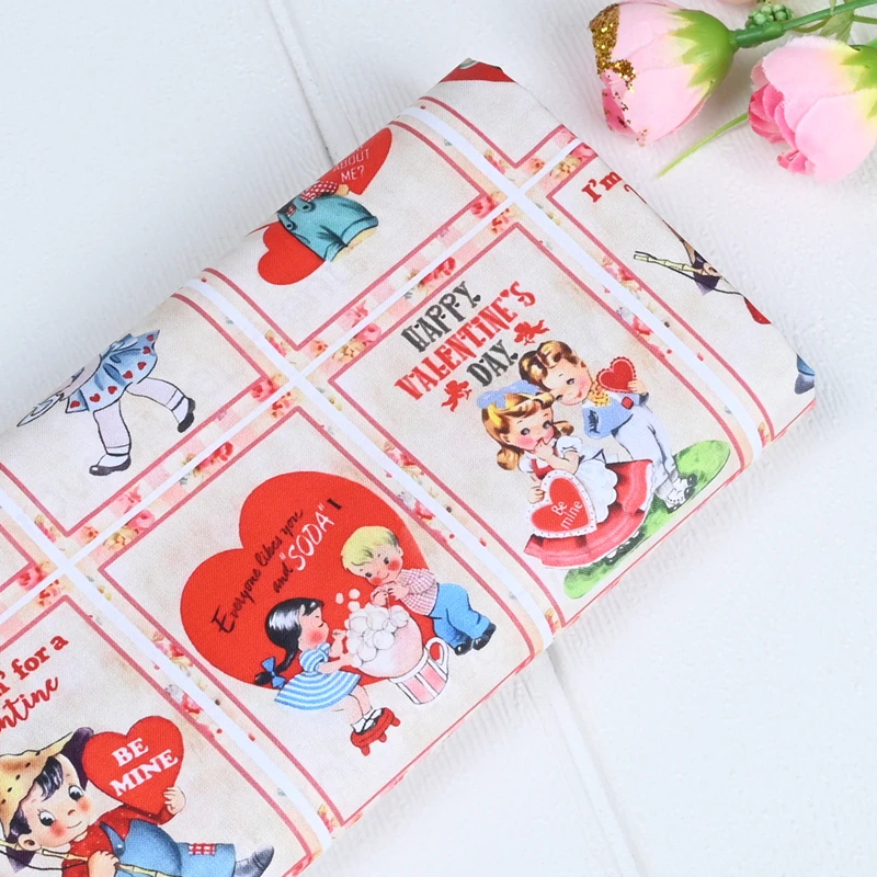 Ткань для мальчиков и девочек ткань из 100% хлопка с принтом красного цвета шитья