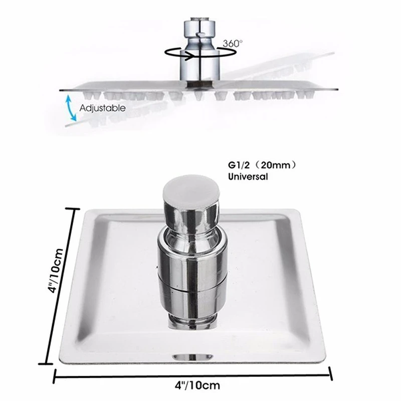 

Heads Ultra-thin Rainfall Steel Shower Shower Head Stainless Chrome Finish Square Rain Shower Head