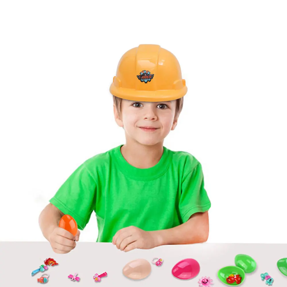 

4pcs Kids Simulation Engineering Helmet Safety Helmet Fun Props for Children (Yellow)