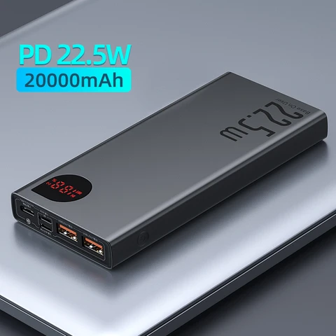 Baseus Портативный аккумулятор 20000 мАч с быстрой зарядкой USB-C