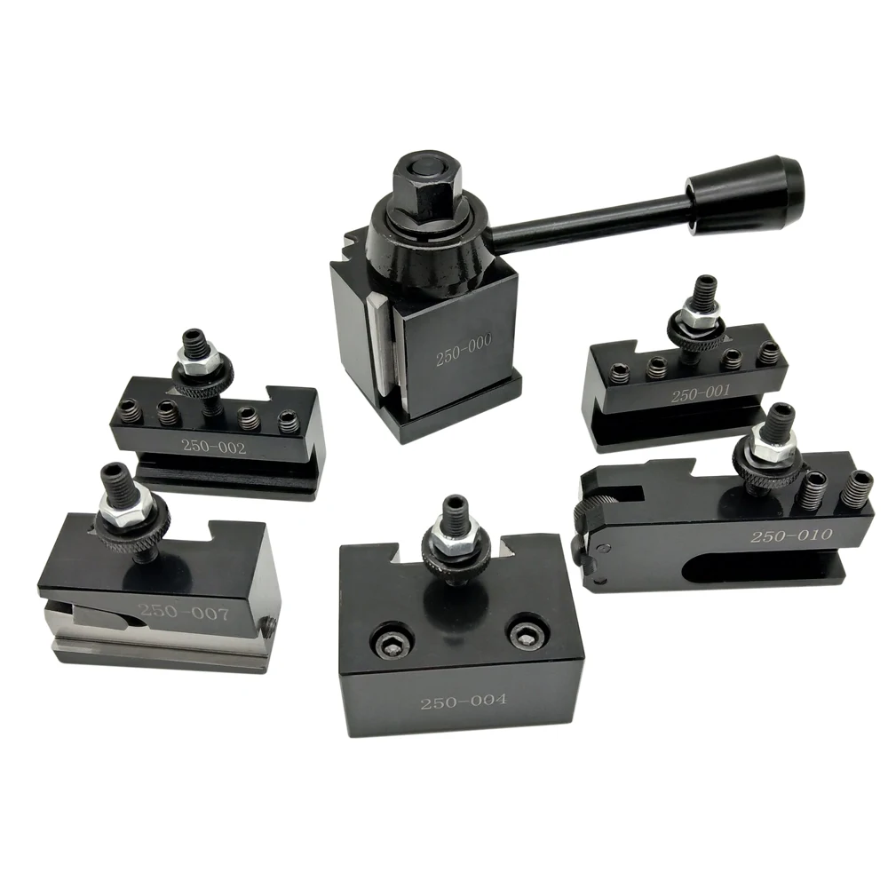 

6pcs 250 Cuniform Type Quick Change Toolpost Tool Holder Set with 6-9" Lathe Swing Lathe Tool Holder