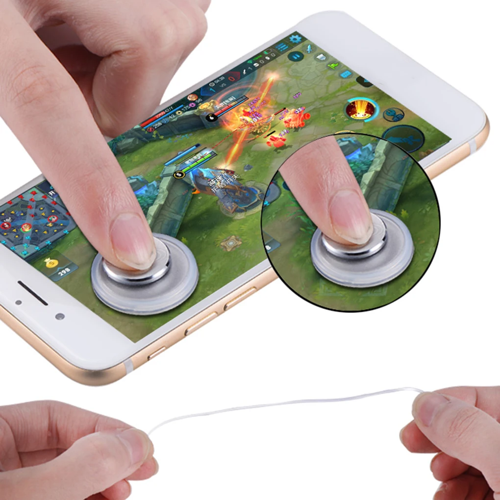 

Round Game Joystick For Mobile Phone Rocker Tablet Android Iphone Metal Button Controller Easy Chicken Dinner With Suction Cup