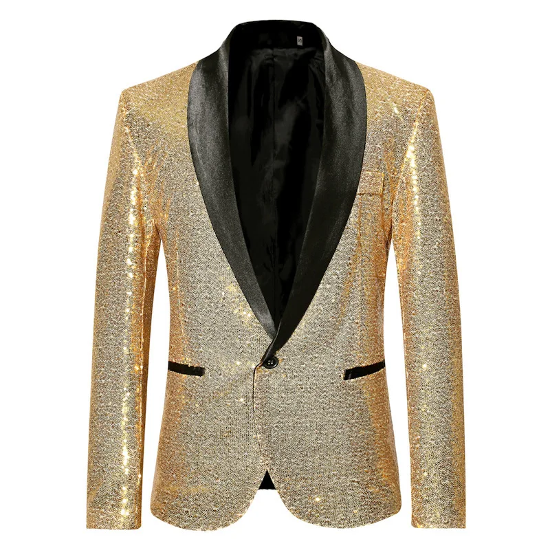 

2021 Men's Sequined blazer Host Studio Color Matching Suit blazer