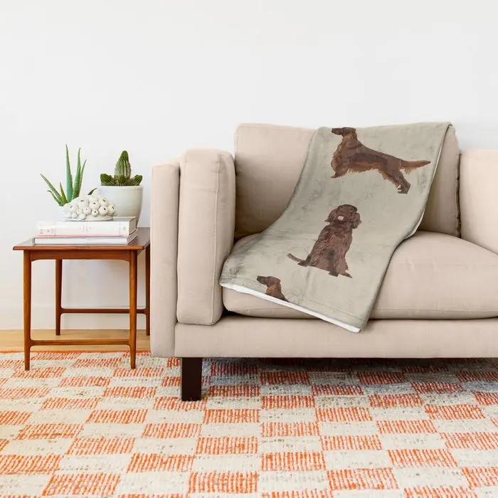 Одеяло с рисунком собаки плед для ирландской домашнее примитивное декоративное