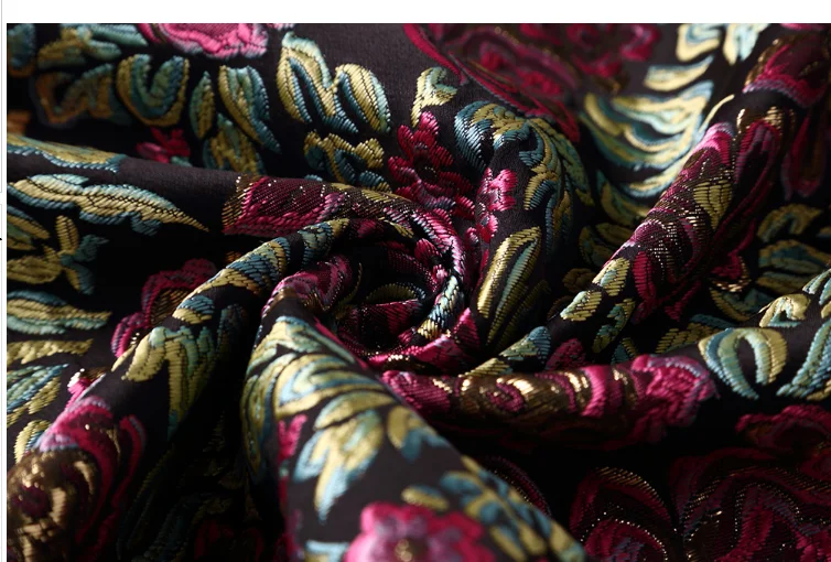 

Spring Fall Fashion Women Luxury Dobby Floral Long Trench Coat , Woman Clothes Vintage Stand Collar Cardigan Duster Coats