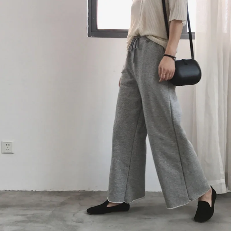 

Женские стройнящие, длинные штаны, широкие брюки, повседневные махровые женские брюки