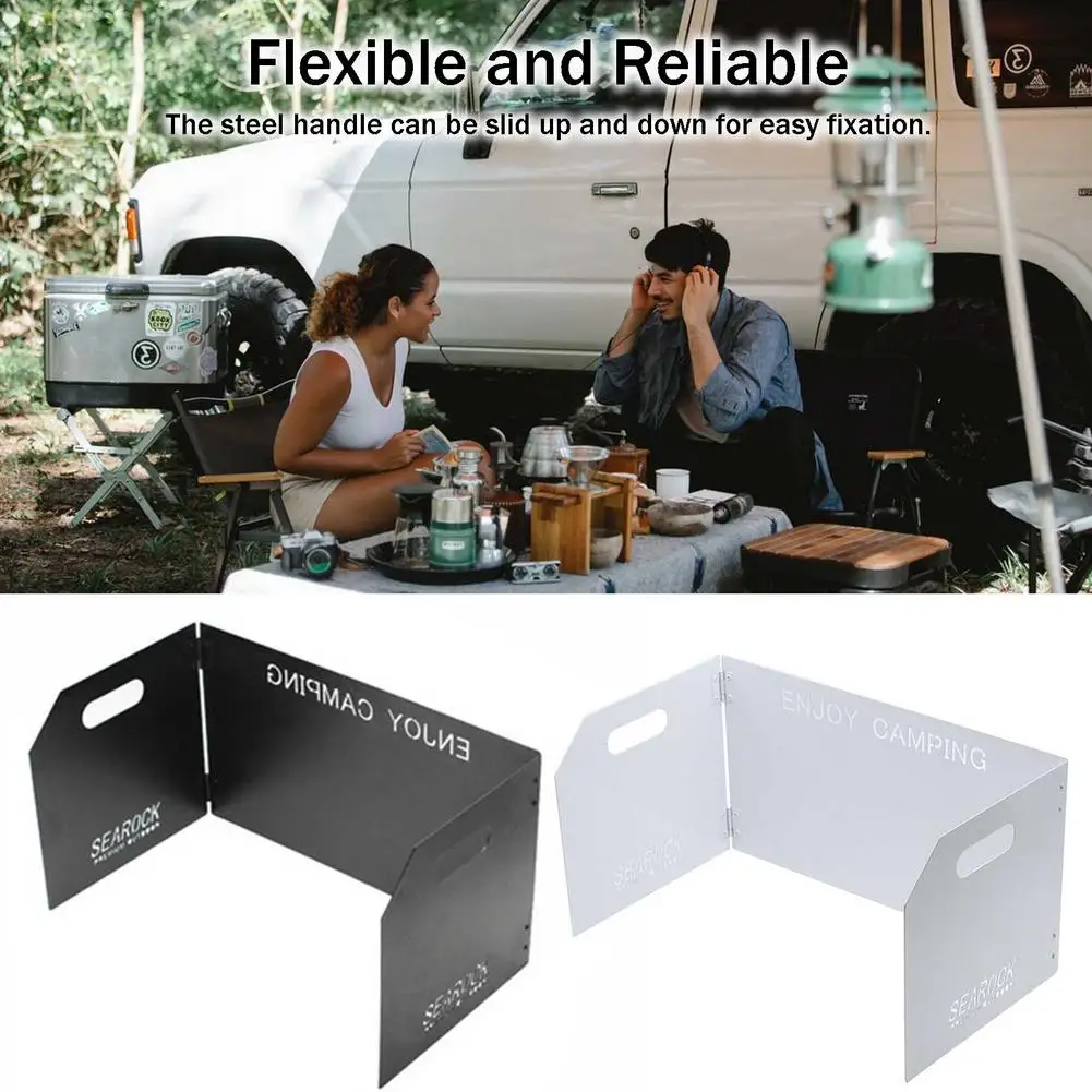 

95x25 Cm Folding Stove Windshield Camping Gas Stove Burner Wind Shield Screen Steel Outdoor Stoves Windproof Windscreen Plates