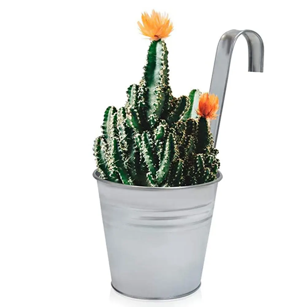 

9PCS Hanging Flower Pot Metal Iron Balcony Greenhouse Pot Planter With Hook Drainage Hole For Home Office Garden Terrace Outdoor