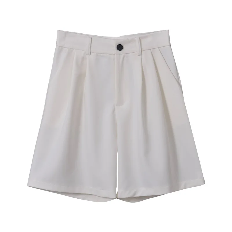 

TVVOVVIN Fashion High Waist Casual Wide Leg Pants For Women 2021 Summer New Simple White Loose Shorts PG2A