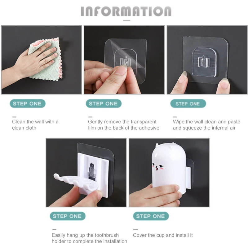 Аксессуары для ванной комнаты Волшебный держатель зубных щеток без перфорации 3