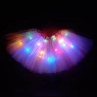 2020 new year gradation light led kids coloured lights tutu skirt princess party tutus tulle child ballet dance skirt rainbow