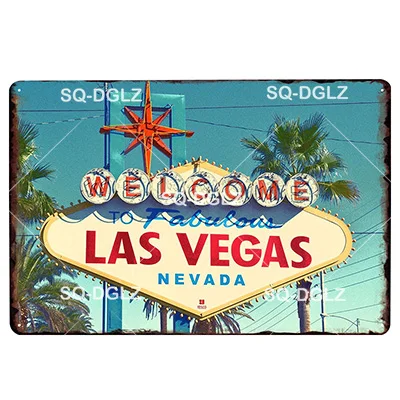 [SQ-DGLZ] LAS VEGAS металлический знак бар Настенный декор оловянный знак винтажный Бар Паб Настенный декор живопись покер таблички Боулинг Арт плакат