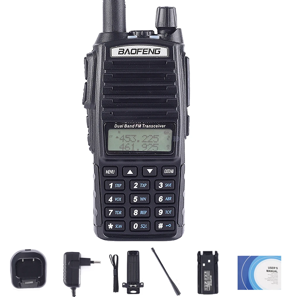 BaoFeng UV-82 рация Двухдиапазонная 136-174/400-520 МГц FM Ham двухстороннее радио УКВ УВЧ, охотничий трансивер, рация UV82 - Цвет: UV82