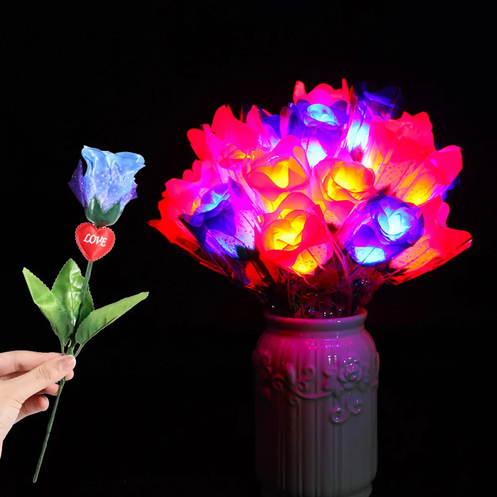 1 шт. светодиодный светильник с имитацией романтической розы ночник подарки