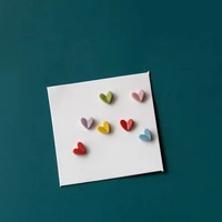 heart shaped green resin mold cute stud earrings romantic style red plastic yellow for girl women valentine jewelry gifts custom