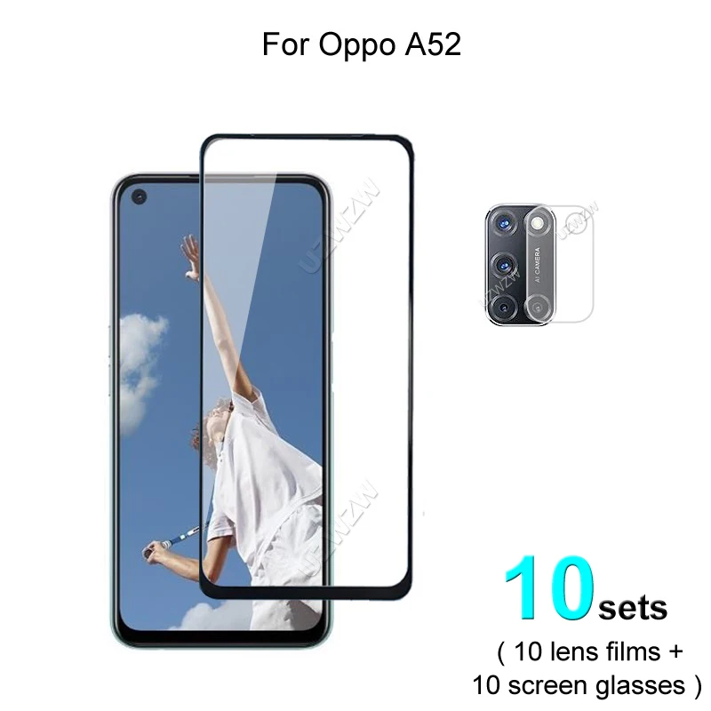 

10 комплектов для Oppo A52 защита для экрана защитное закаленное стекло Взрывозащищенная и пленка для объектива камеры