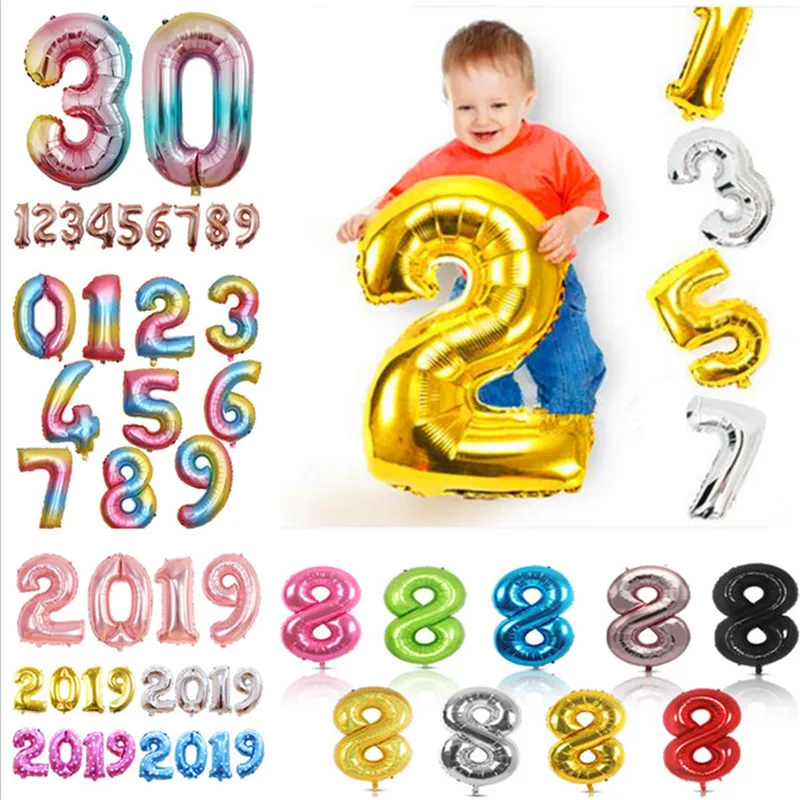 32 дюйма шара с цифрой первый день рождения для мальчиков и девочек вечерние