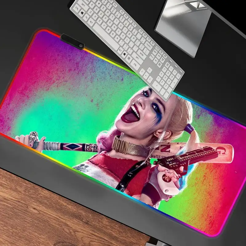 suicide joker squad rgb mouse pad is suitable for laptop alfombrilla escritorio ergonomic large game personalization steelseries free global shipping