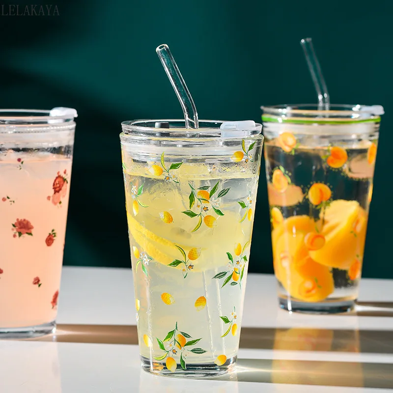 450 мл Милые Чашки с клубникой портативная чашка для сока и воды соломенная щетка