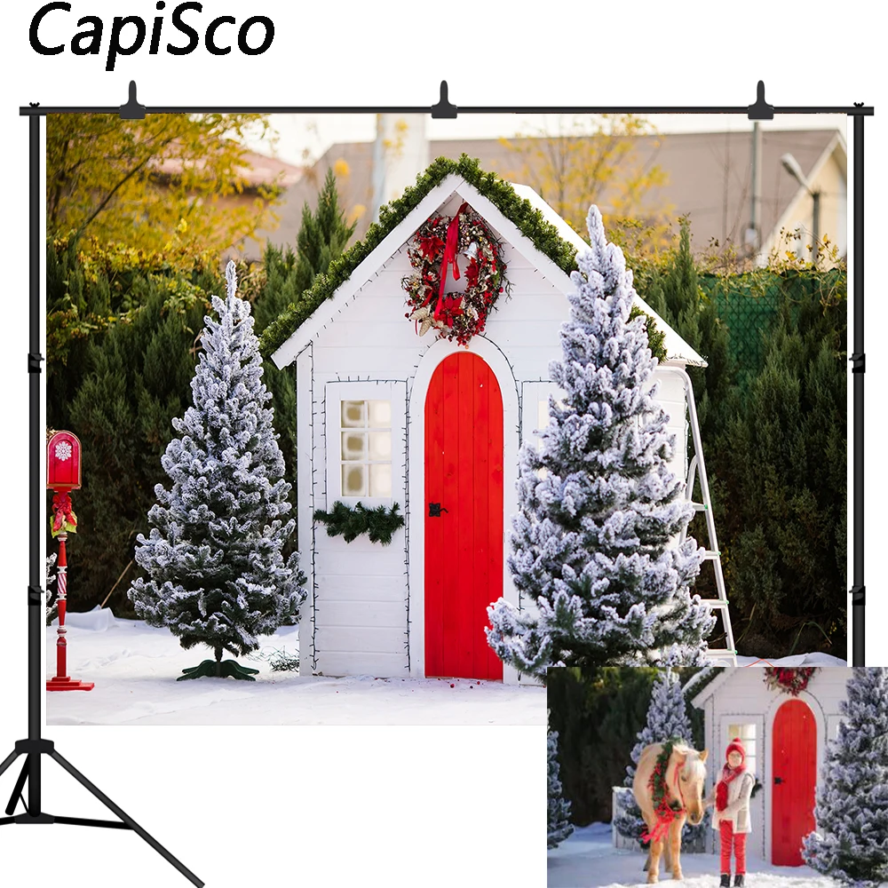 

Фон для фотосъемки с рождественской зимней елкой Снежный дом с новым годом фон для фотосъемки детей портретный реквизит для фотостудии