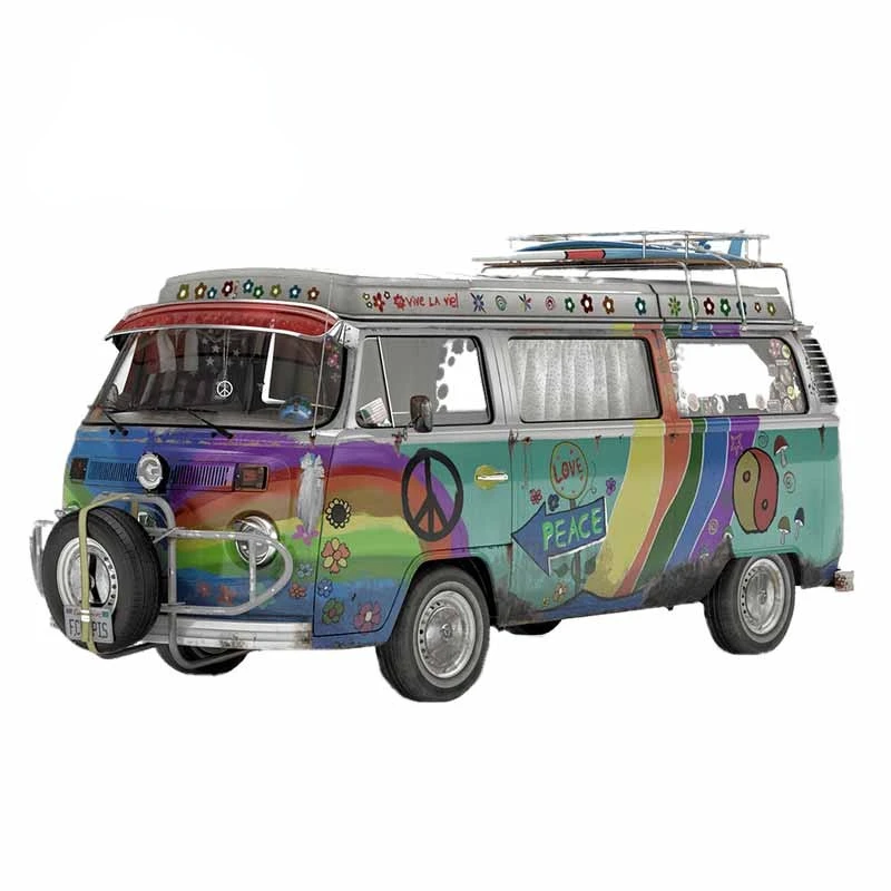 

Flower Power Camper Van Accessories Car Sticker Peace Graffiti Stickers Motorhome Waterproof Decals SUV scratches accessories