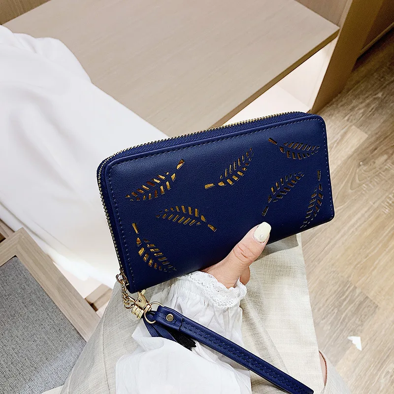 

Fashion Tassel PU Leather Women Wallet Female Long Wallets Hollow Leaf Pouch Handbag for Women Coin Purses Card Holder Carteira
