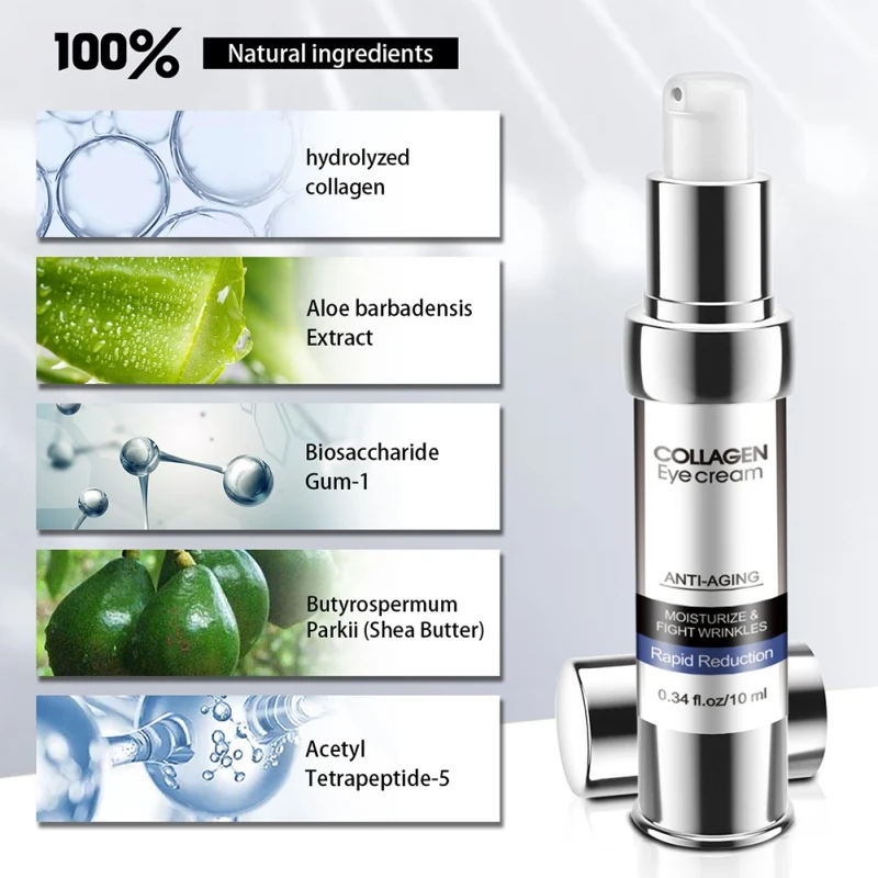 

10ml Collagen Eye Anti-aging Anti-wrinkle Cream Moisturizing Remove Dark Circle Lighten Fine Lines Whitening Eye Care Creams