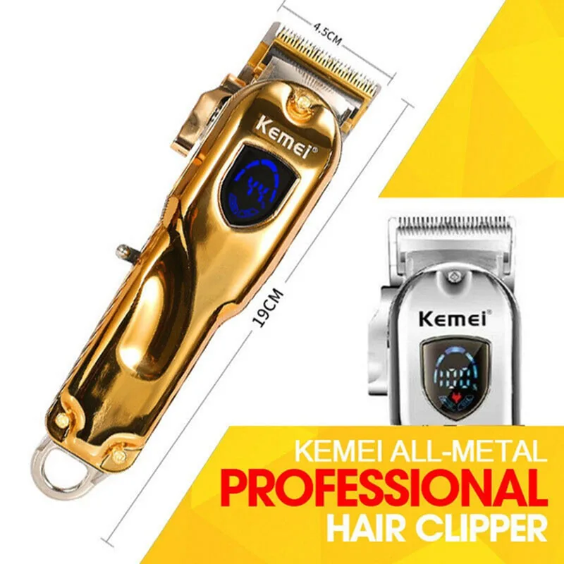 

luxury Professional Electric Hair Clipper Trimmer Wireless LCD Rechargeable Hair Cutting Machine For Men Barber Beard Shaver