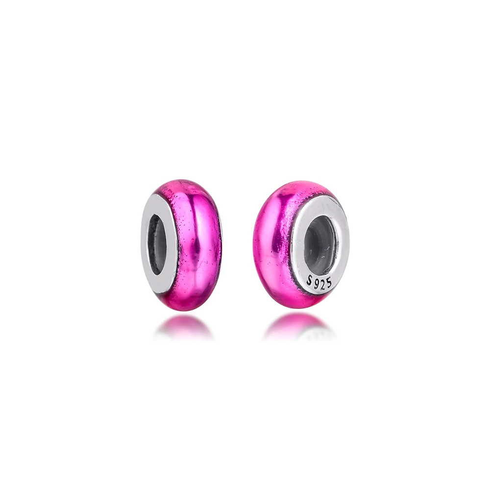 100% 925 Sterling Silver Small Hole Beads My Pink Charm Fits Pandora Me Bracelets Woman Charms Jewelry Gift for Women | Украшения и