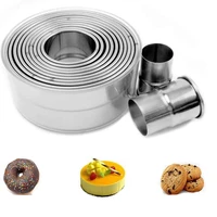 11pieces round biscuit cookie cutter set stainless steel circle donut cutter molds in graduated sizes scone pastry cutter