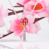 amas s925 sterling silver pendant chinese style lantern string beads fit original charms bracelet