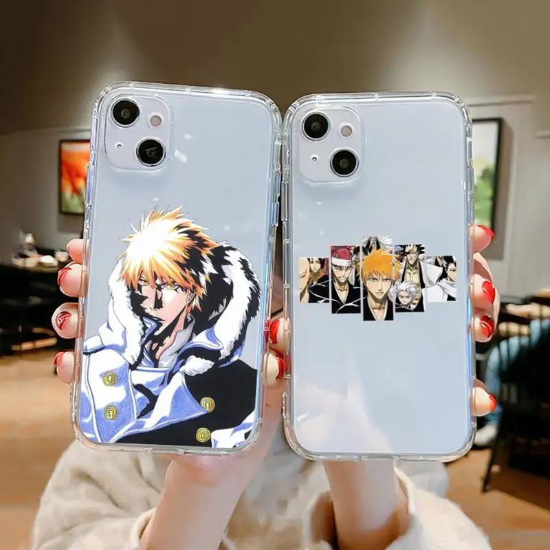 

Anime Bleach Kurosaki Ichigo Phone Case Transparent for iPhone 11 12 13 mini pro XS MAX 8 7 6 6S Plus X 5S SE XR 2020