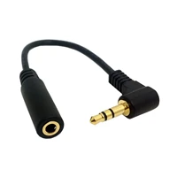 xiwai 10cm black 90 degree right angled 3 5mm 3poles audio stereo male to female extension cable
