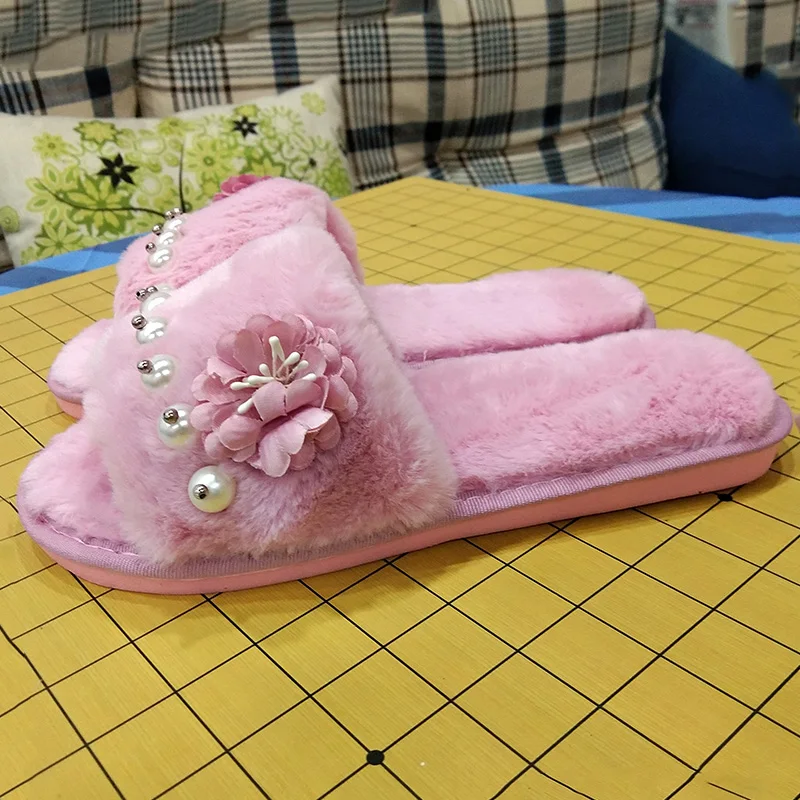 Женские тапочки с цветочным рисунком весенняя женская обувь на плоской подошве