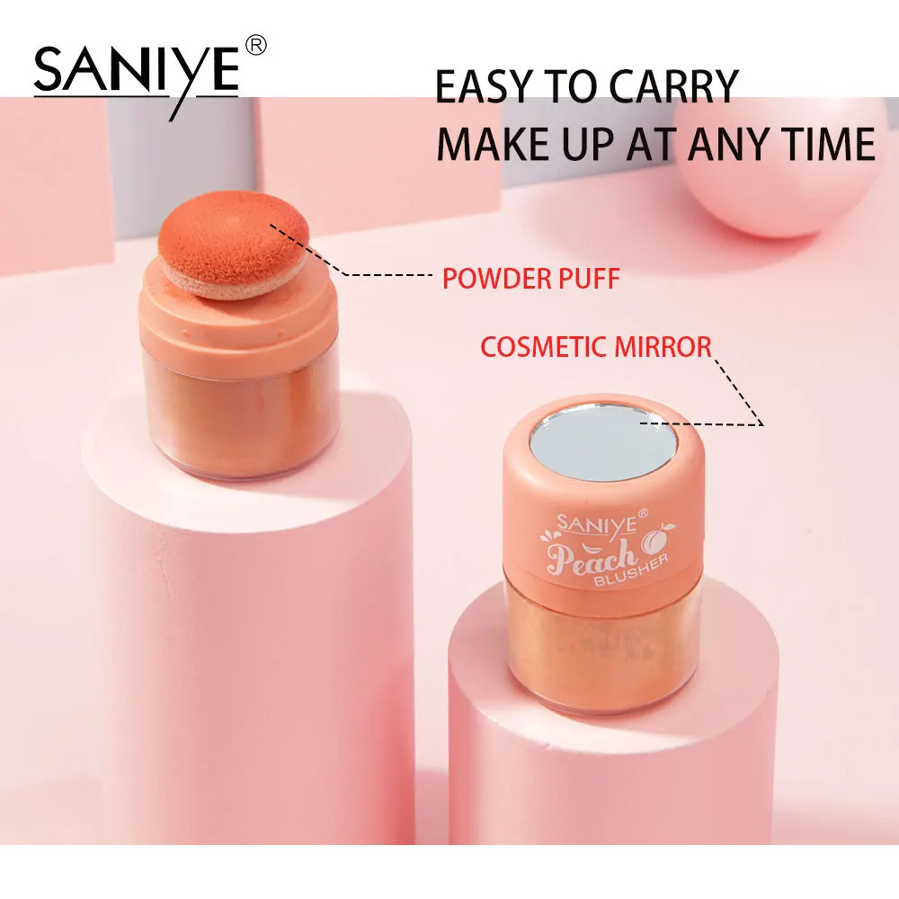 

The New Portable Blusher with Mirror Loose Powder Blush Lasting Oil Control Not Easy To Take Off Makeup Loose Powder Face