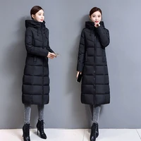 winter long cotton padded thickened parka women with hooded xxxxxl fashion loose manteau femme coats solid clothe