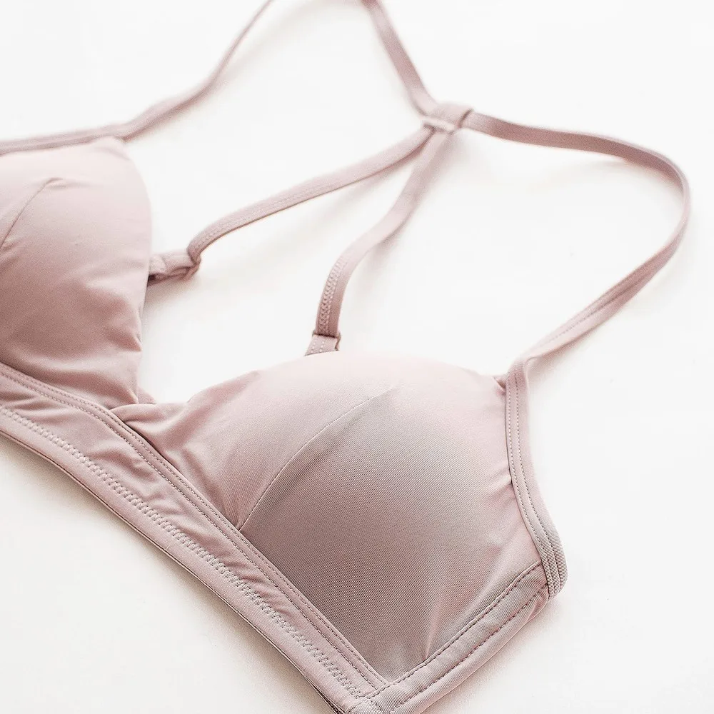 Женский бюстгальтер без косточек Wasteheart бесшовный хлопковый синего и зеленого