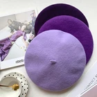 Берет Luna  Dolphin женский из 90% шерсти, Вязаная Шапка-бини с рисунком грибов, фиолетового винограда и Кепка художника, для осени и зимы